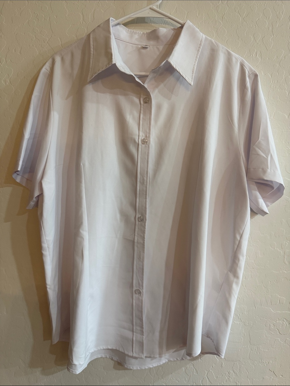 Classic Short-Sleeve Button-Up Shirt - White